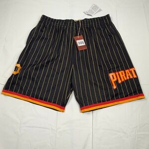 Mitchell & Ness Pittsburgh Pirates Pinstripe Mesh Shorts Black Mens 2XL NEW